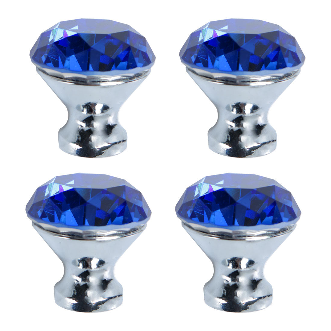 uxcell Uxcell Crystal Knob Drawer Pull Handle Knob Cupboard Wardrobe Dresser 4pcs Blue