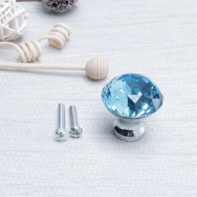 Harfington Uxcell Crystal Knob Drawer Pull Handle Knob Cupboard Wardrobe Dresser 8pcs Pale Blue