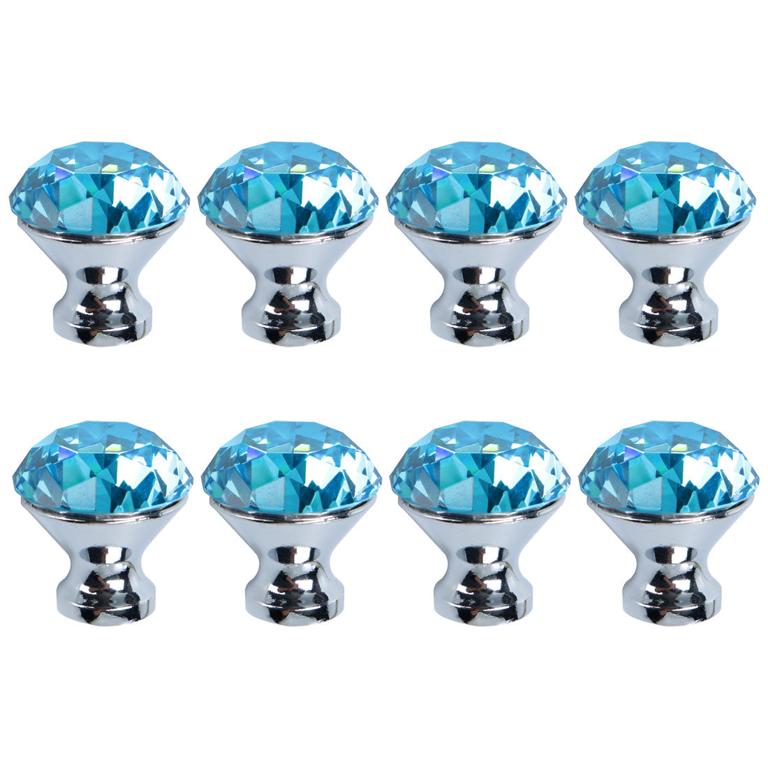 uxcell Uxcell Crystal Knob Drawer Pull Handle Knob Cupboard Wardrobe Dresser 8pcs Pale Blue