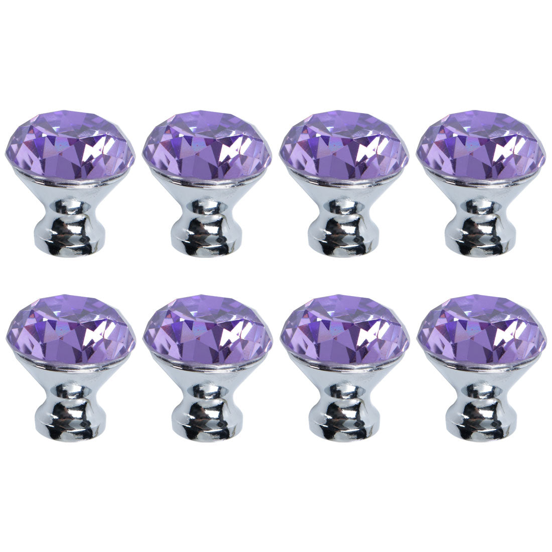 uxcell Uxcell Crystal Knob Drawer Pull Handle Knob Cupboard Dresser Decorative 8pcs Purple