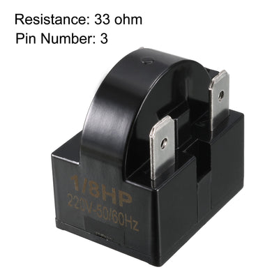 Harfington Uxcell Kühlschrank PTC Anlasserrelais 33 Ohm 2 Pin + Kompressor Überlastschutz