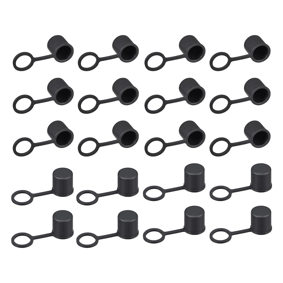 uxcell Uxcell Silicone BNC-B Anti-Dust Stopper Cap Cover for Female Jack Black 20pcs