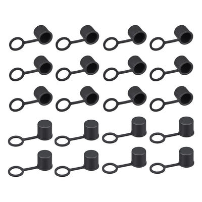 Harfington Uxcell Silicone BNC-B Anti-Dust Stopper Cap Cover for Female Jack Black 20pcs