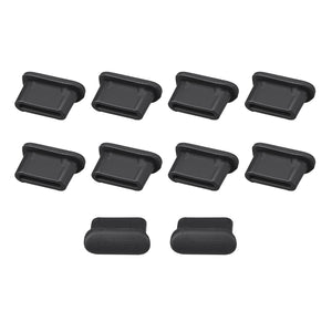 Silicone DB-25 Port Parallel Printer LPT Anti-Dust Stopper Cap Cover Black  10 pcs 