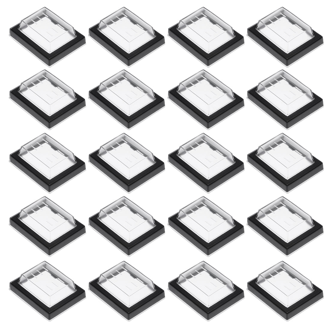 uxcell Uxcell 20pcs Waterproof Case Switch Covers Caps Protectors Clear Black Rectangle Splash for Boat Rocker Switch