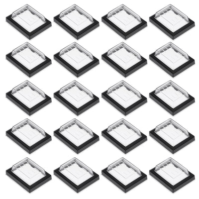 Harfington Uxcell 20pcs Waterproof Case Switch Covers Caps Protectors Clear Black Rectangle Splash for Boat Rocker Switch