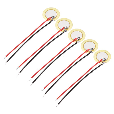 Harfington Uxcell 5 Pcs Piezo Discs 15mm Acoustic Pickup Transducer Microphone Trigger Element CBG Guitar