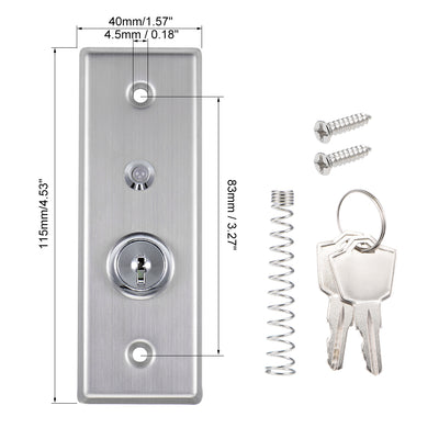 Harfington Uxcell On Off Key Switch Exit Switches Emergency Door Release SPST with DC 12V Red Green LED Indicator