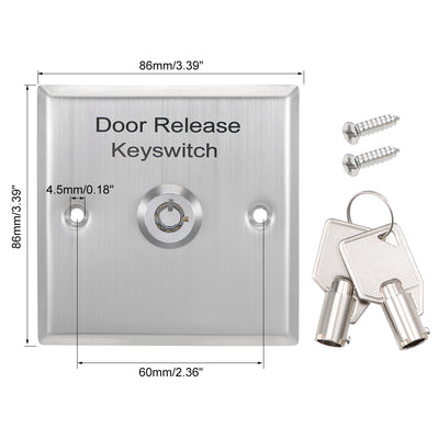 Harfington Uxcell Key Lock Switch On/Off Exit Switches Emergency Door Release SPST Panel Mount with 2 Keys