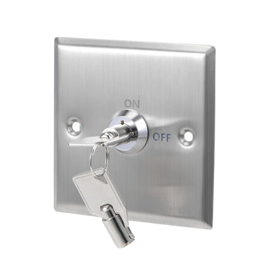 Harfington Uxcell Key Switch On/Off Exit Switches Emergency Door Release SPST Panel Mount with 2 Keys