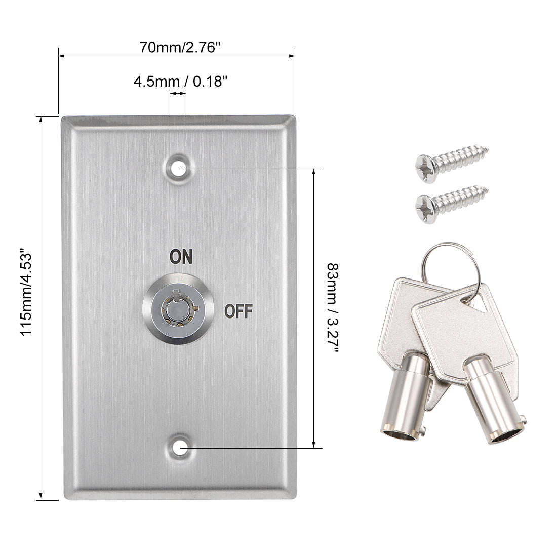 uxcell Uxcell Key Switch Lock On/Off Exit Switch Emergency Door Release SPST Panel Mount with 2 Keys