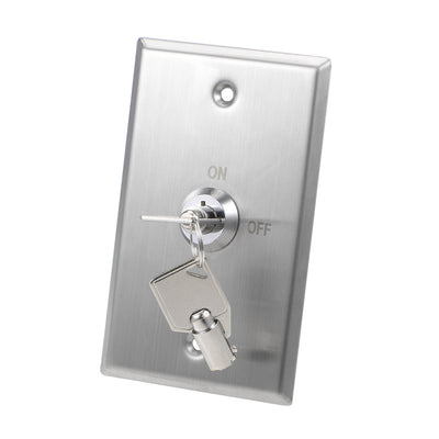 Harfington Uxcell Key Switch Lock On/Off Exit Switch Emergency Door Release SPST Panel Mount with 2 Keys