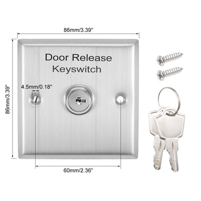 Harfington Uxcell Key Switch On/Off Exit Switches Emergency Door Release DPST Panel Mount with 2 Keys