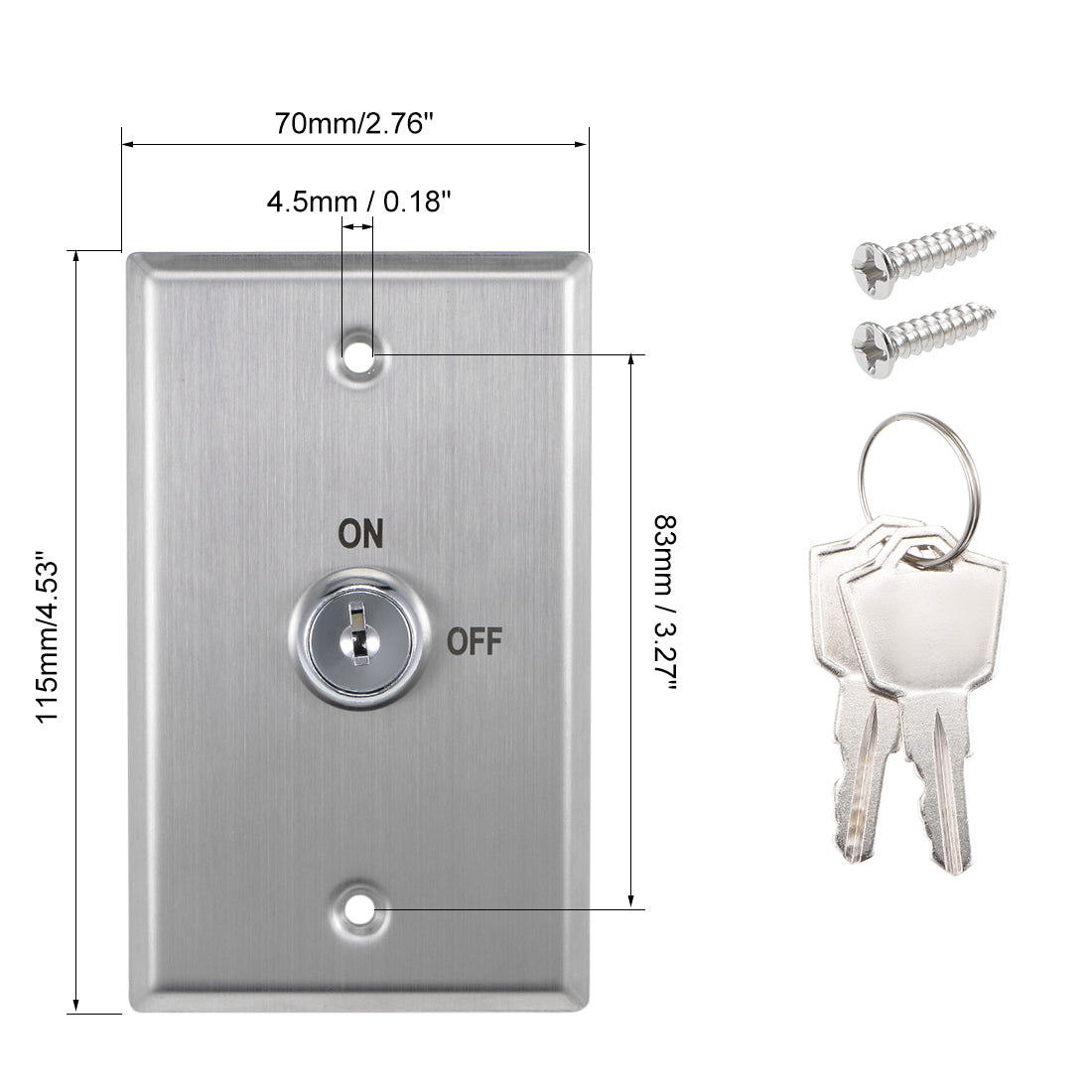 uxcell Uxcell Key Switch Lock On/Off Exit Switch Emergency Door Release DPST Panel Mount with 2 Keys