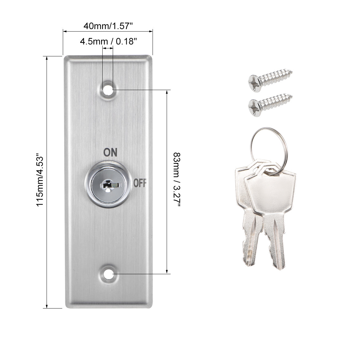 uxcell Uxcell Key Switch Lock On/Off Exit Door Lock Emergency Door Release DPST with 2 Keys