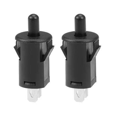 Harfington Uxcell Refrigerator Door Light Switch 10mm Momentary Fridge Switch Normally Open PB35 AC 250V 3A Black 2pcs