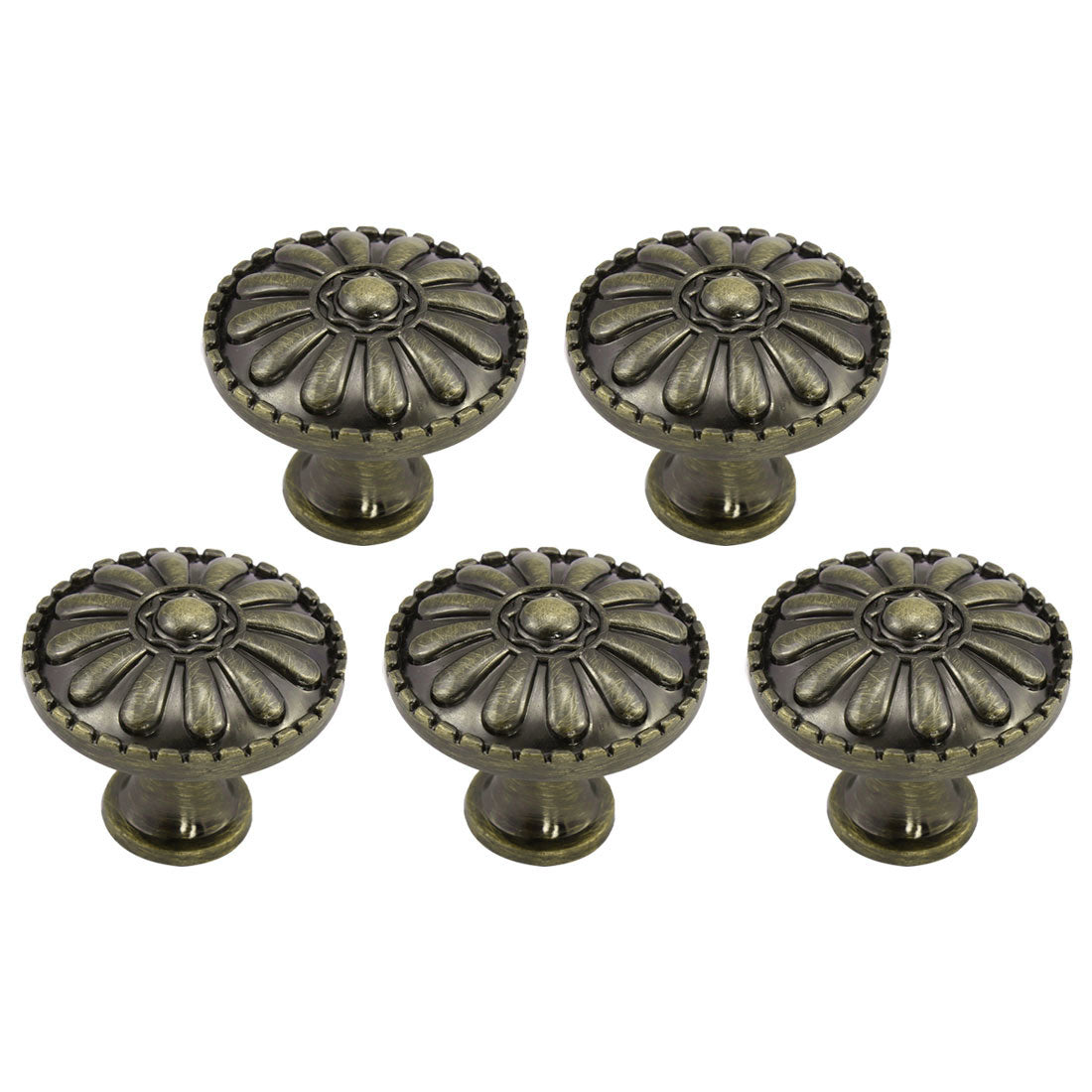 uxcell Uxcell Zinc Alloy Knobs Metal Round Drawer Handle for Dresser Cabinet 31mm #1, 5pcs