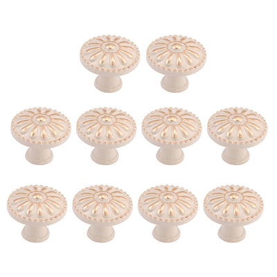 Harfington Uxcell Zinc Alloy Knobs Metal Round Drawer Handle for Dresser Cabinet 31mm #2, 10pcs