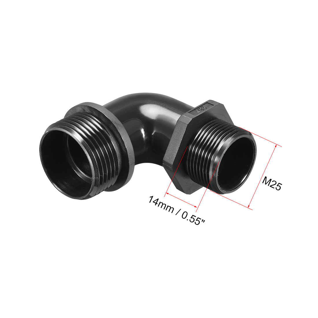 uxcell Uxcell M25 Cable Gland , 90 Degree Waterproof IP68 Nylon Joint Adjustable Locknut for 6mm-10mm Dia Cable Wire