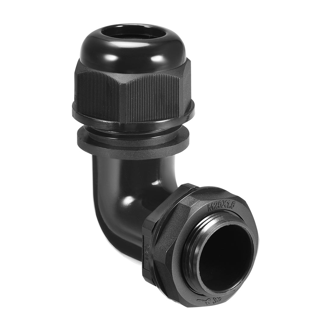 uxcell Uxcell M25 Cable Gland , 90 Degree Waterproof IP68 Nylon Joint Adjustable Locknut for 6mm-10mm Dia Cable Wire