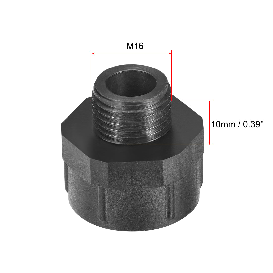 uxcell Uxcell Threaded Bushings Nylon Connector Adaptor M16 Outer Thread to M20 Inner Thread Black