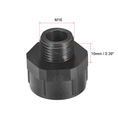 Harfington Uxcell Threaded Bushings Nylon Connector Adaptor M16 Outer Thread to M20 Inner Thread Black