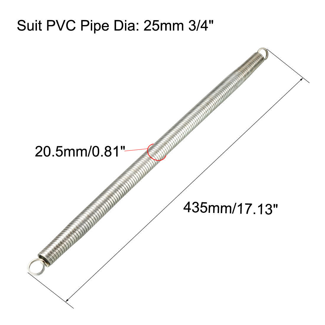 uxcell Uxcell 20,5 mm Außendurchmesser, Federrohrbieger für 20,5 mm - 23,5 mm Innendurchmesser, PVC-Rohr, 435 mm Länge