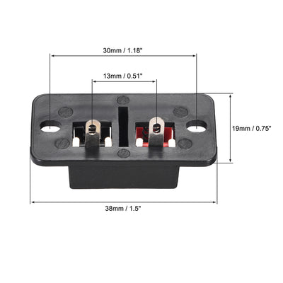 Harfington Uxcell 2 Way Spring Speaker Terminal Clip Push Release Connector Audio Cable Terminals Strip Block WP2-204 10Pcs