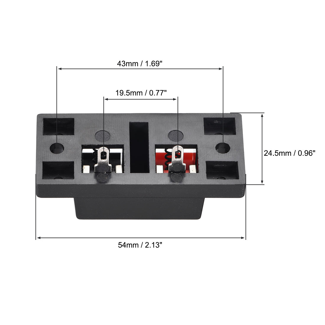 uxcell Uxcell 2 Way Spring Speaker Terminal Clip Push Release Connector Audio Cable Terminals Strip Block 19.5mm Pin Distance