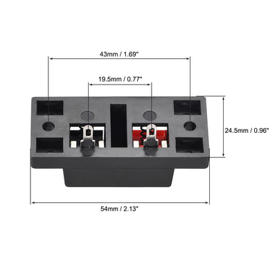 Harfington Uxcell 2 Way Spring Speaker Terminal Clip Push Release Connector Audio Cable Terminals Strip Block 19.5mm Pin Distance