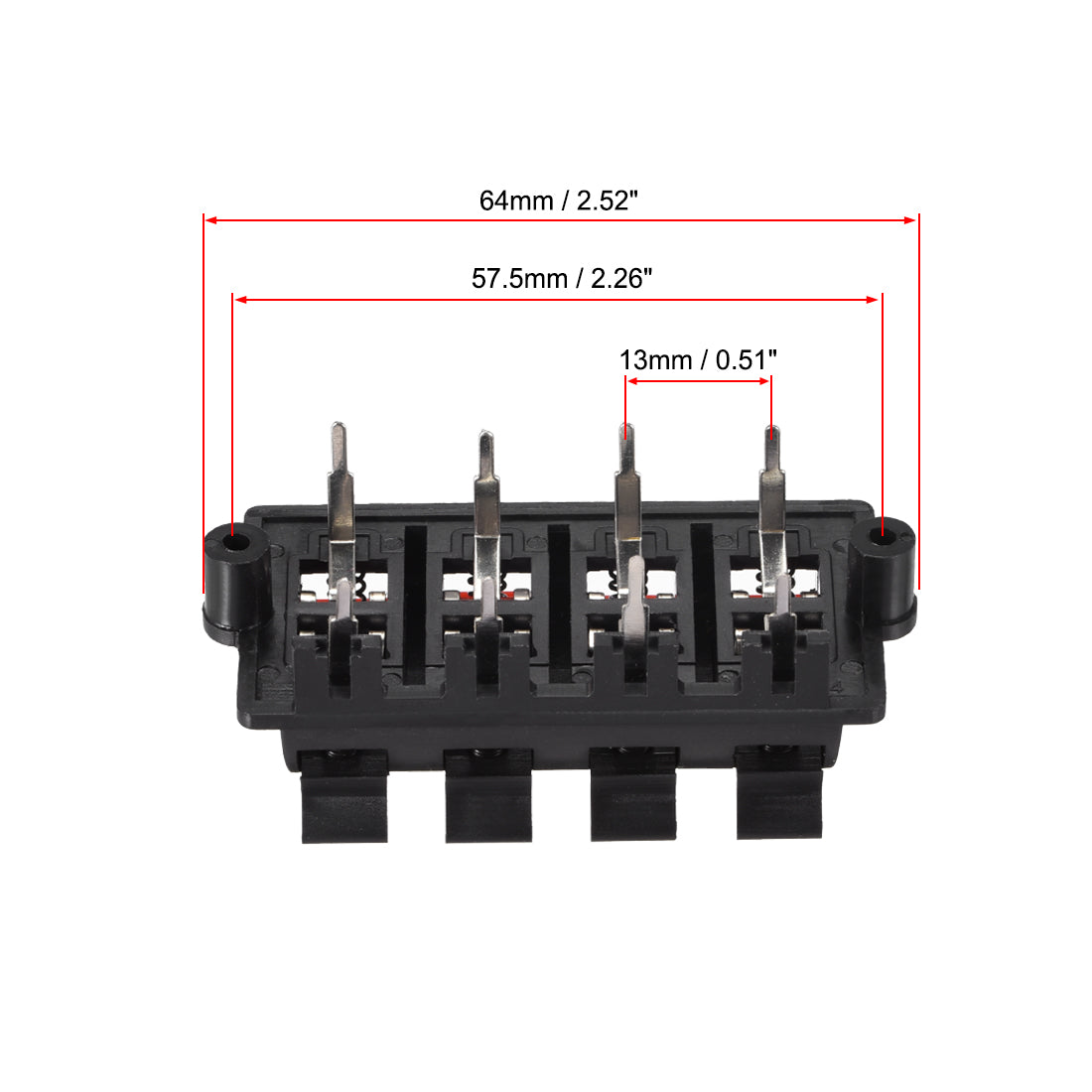 uxcell Uxcell 2 Row 8 Way Spring Speaker Terminal Clip Push Release Connector Audio Cable Terminals Strip Block WP8-03 2Pcs