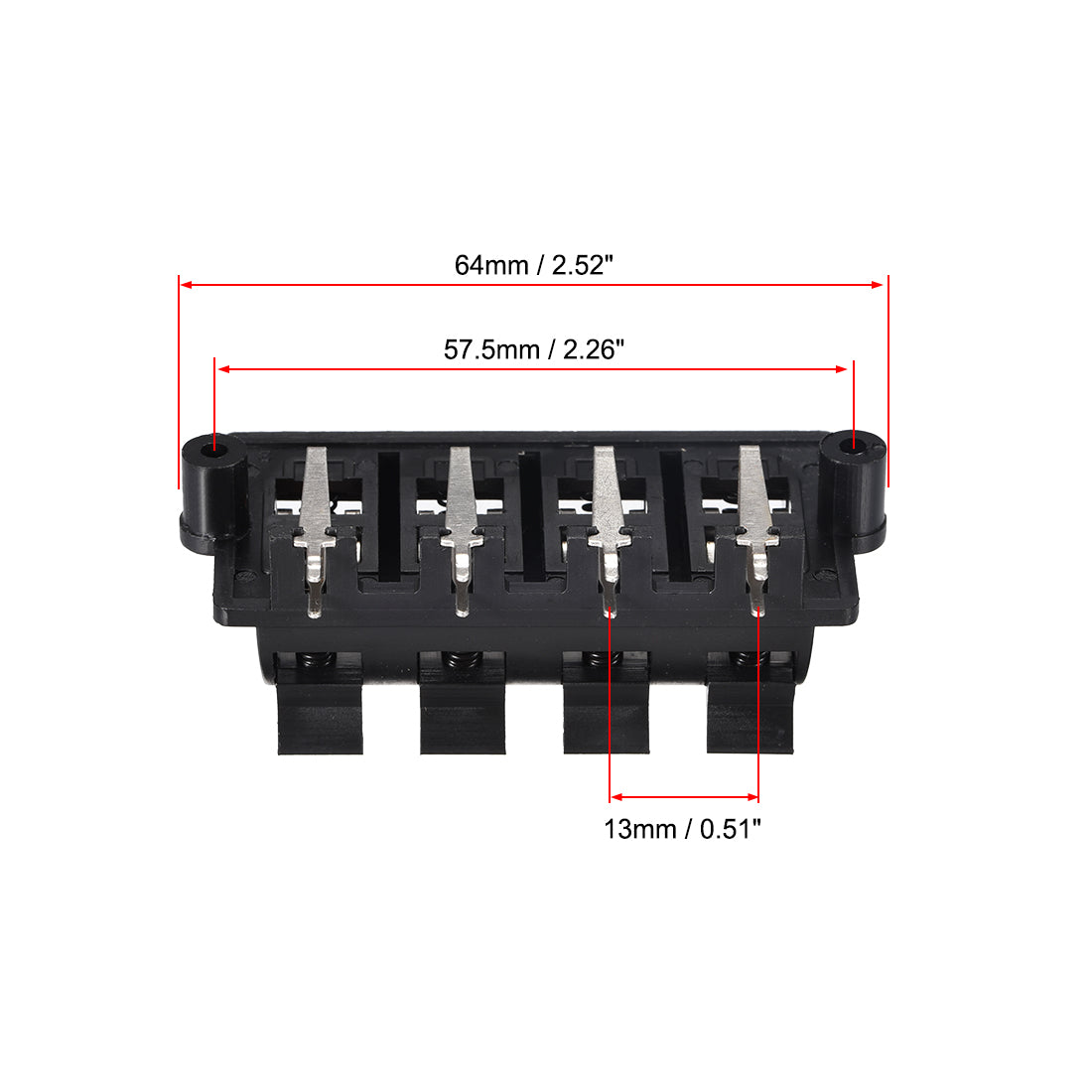 uxcell Uxcell 2 Row 8 Way Spring Speaker Terminal Clip Push Release Connector Audio Cable Terminals Strip Block WP8-03B 2Pcs