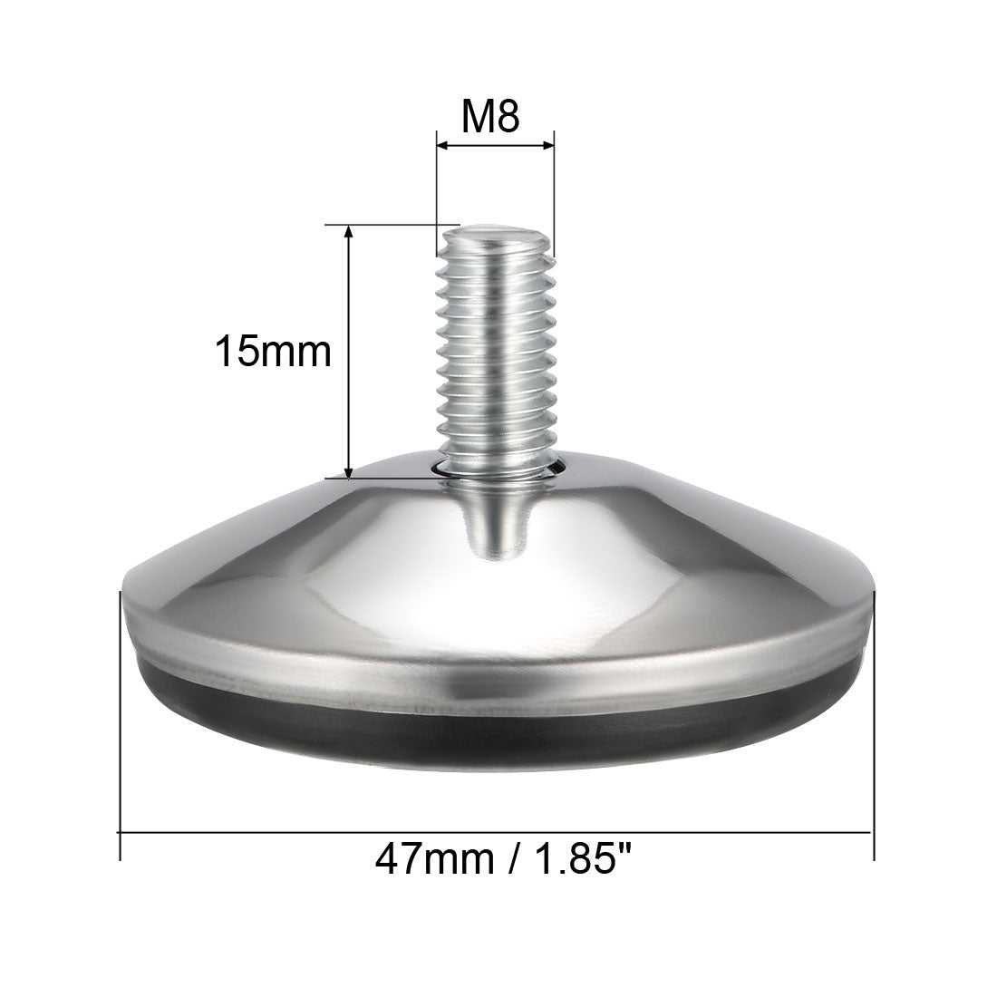 uxcell Uxcell Furniture Levelers, 16mm to 20mm Adjustable Height M8 x 15mm Threaded, 4Pcs