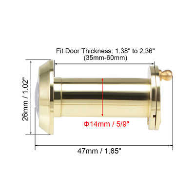 Harfington Uxcell Brass Door Viewer for 35mm-60mm Doors, Polished Gold Finish