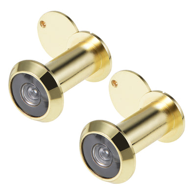 Harfington Uxcell Brass Door Viewer for 35mm-60mm Doors, Polished Gold Finish, 2 Pcs