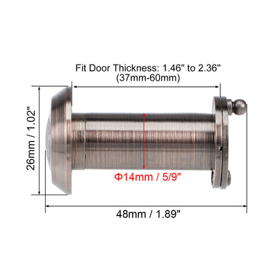 Harfington Uxcell Brass Door Viewer for 37mm-60mm Doors, Copper Finish