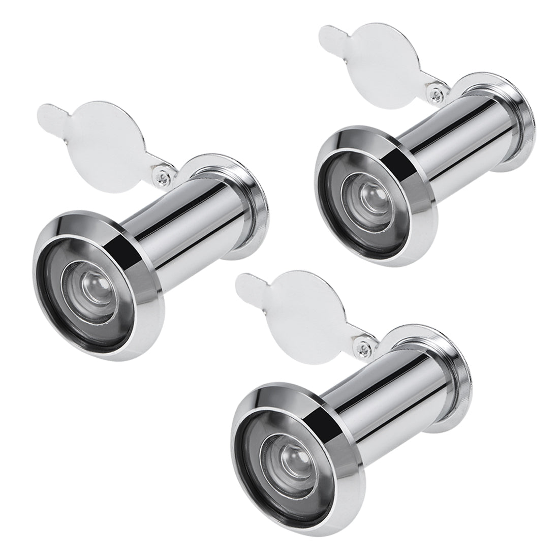 uxcell Uxcell Brass Door Viewer Peephole for 37mm-55mm Doors, Polished Chrome Finish, 3Pcs