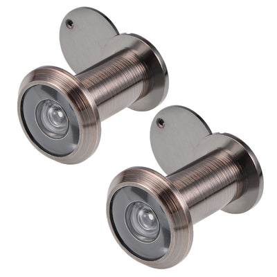 Harfington Uxcell Brass Door Viewer Peephole for 35mm-60mm Doors, Antique Copper Finish, 2 Pcs