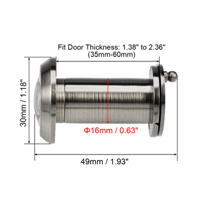 Harfington Uxcell Brass Door Viewer Peephole for 35mm-60mm Doors, Antique Bronze Finish, 2 Pcs