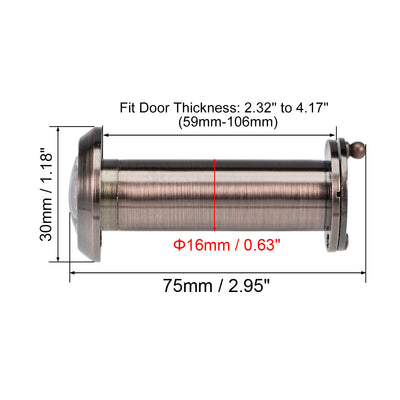 Harfington Uxcell Brass Door Viewer Peephole for 59mm-106mm Doors , Copper Finish