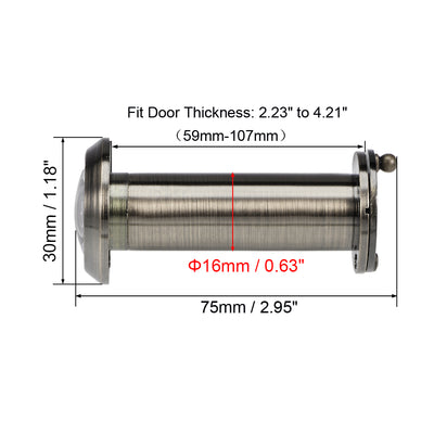 Harfington Uxcell Brass Door Viewer Peephole for 55mm-107mm Doors, Antique Bronze Finish, 2 Pcs