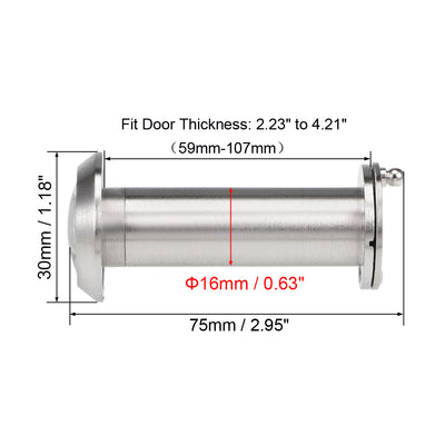 Harfington Uxcell Brass Door Viewer for 55mm-107mm Doors, Brushed Satin Chrome Finish, 2 Pcs