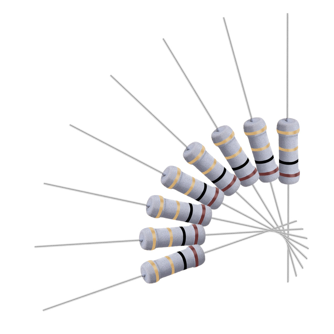 uxcell Uxcell 100 Pcs 1W 1 Watt Metal Oxide Film Resistor Axile Lead 1.1 Ohm ±5% Tolerance