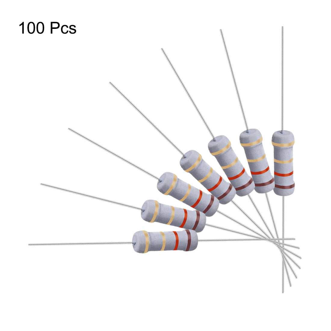 uxcell Uxcell 100 Pcs 1W 1 Watt Metal Oxide Film Resistor Axile Lead 1.2 Ohm ±5% Tolerance