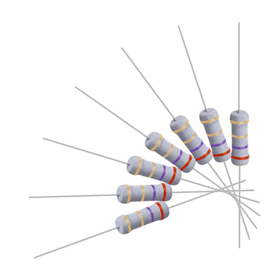 Harfington Uxcell 50 Pcs 1W 1 Watt Metal Oxide Film Resistor Axile Lead 2.7 Ohm ±5% Tolerance