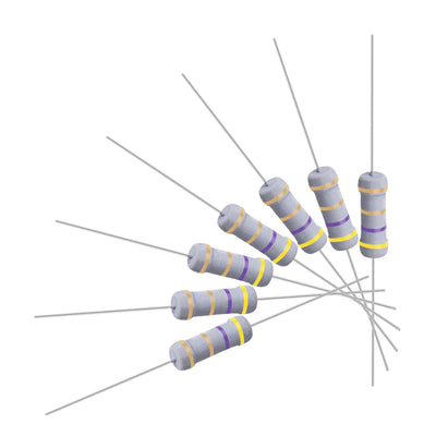 Harfington Uxcell 50 Pcs 1W 1 Watt Metal Oxide Film Resistor Axile Lead 4.7 Ohm ±5% Tolerance