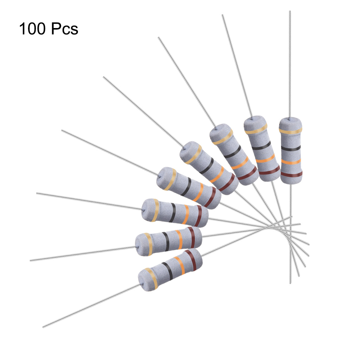 uxcell Uxcell 100 Pcs 1W 1 Watt Metal Oxide Film Resistor Axile Lead 13 Ohm ±5% Tolerance