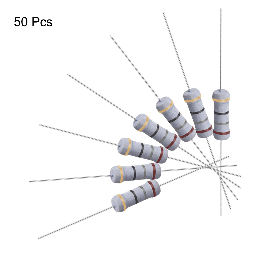 uxcell Uxcell 50 Pcs 1W 1 Watt Metal Oxide Film Resistor Axile Lead 18 Ohm ±5% Tolerance