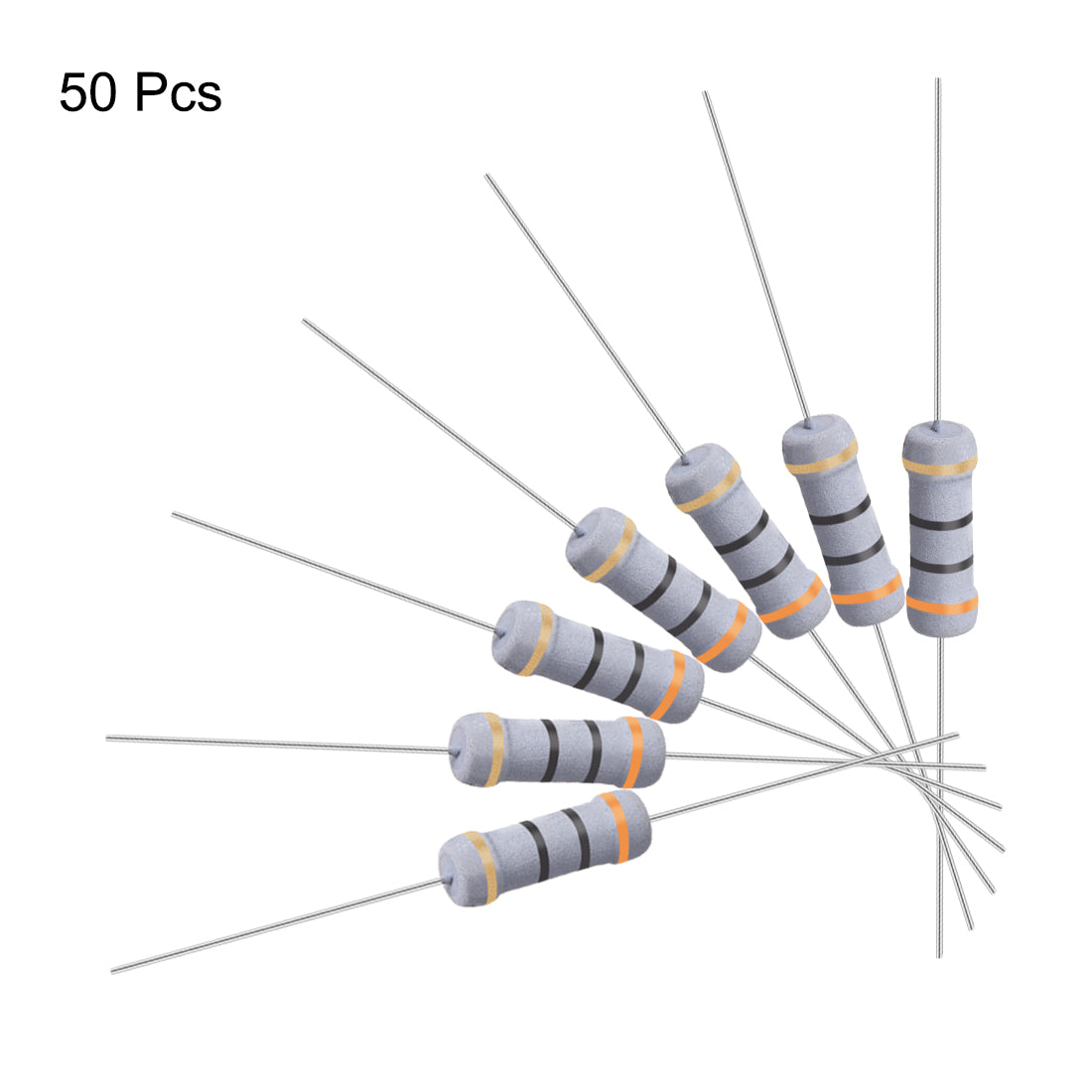 uxcell Uxcell 50 Pcs 1W 1 Watt Metal Oxide Film Resistor Axile Lead 30 Ohm ±5% Tolerance