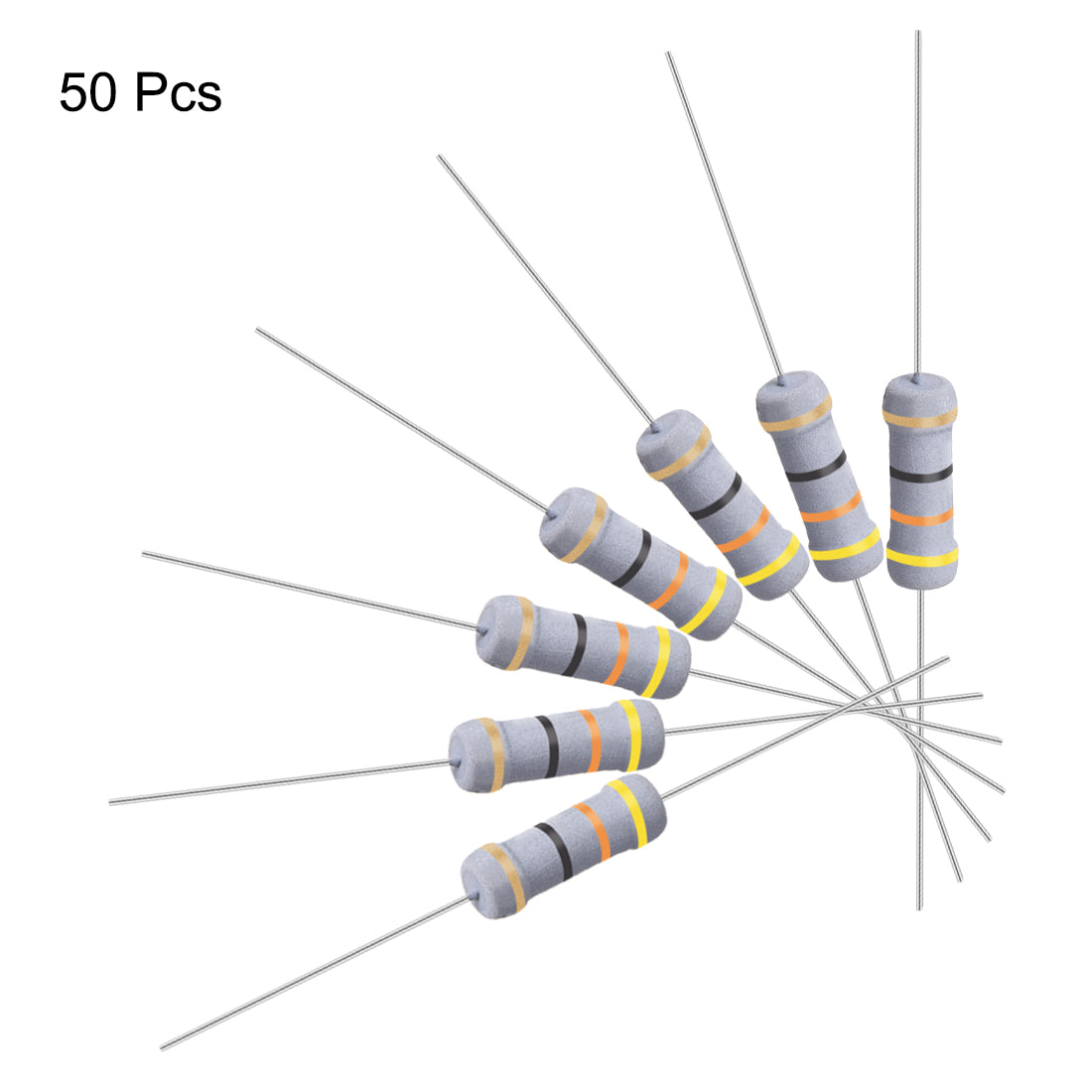 uxcell Uxcell 50 Pcs 1W 1 Watt Metal Oxide Film Resistor Axile Lead 43 Ohm ±5% Tolerance